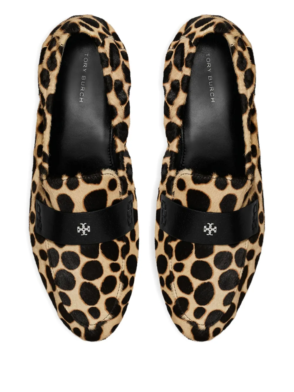 Tory Burch Animal Print Pony Skin Loafers In Brown