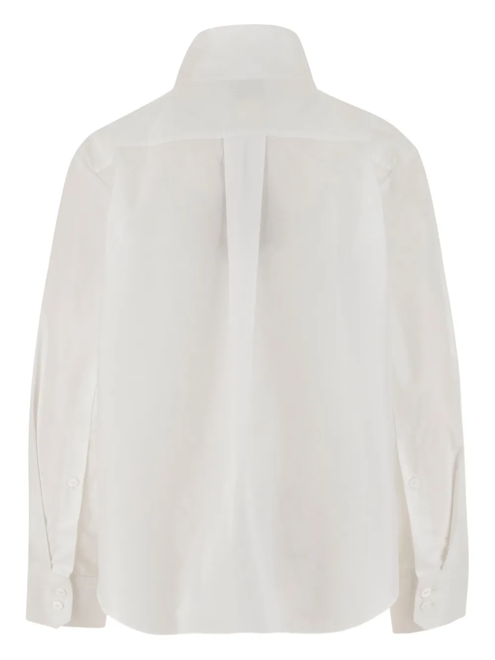Patou high-collar curved-hem shirt - Beige