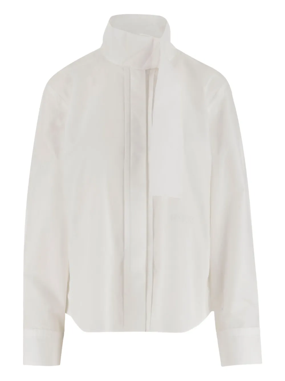 Patou Blouse met hoge kraag en gewelfde afwerking Beige