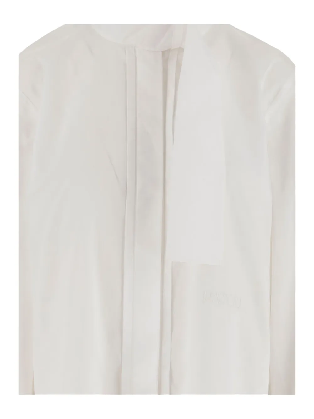 Patou Blouse met hoge kraag en gewelfde afwerking Beige