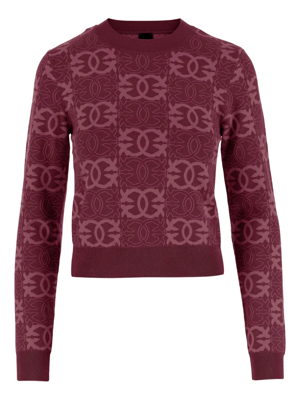 PINKO Love Birds-print round-neck sweater - レッド PINKO Love Birds-print round-neck sweater - レッド
