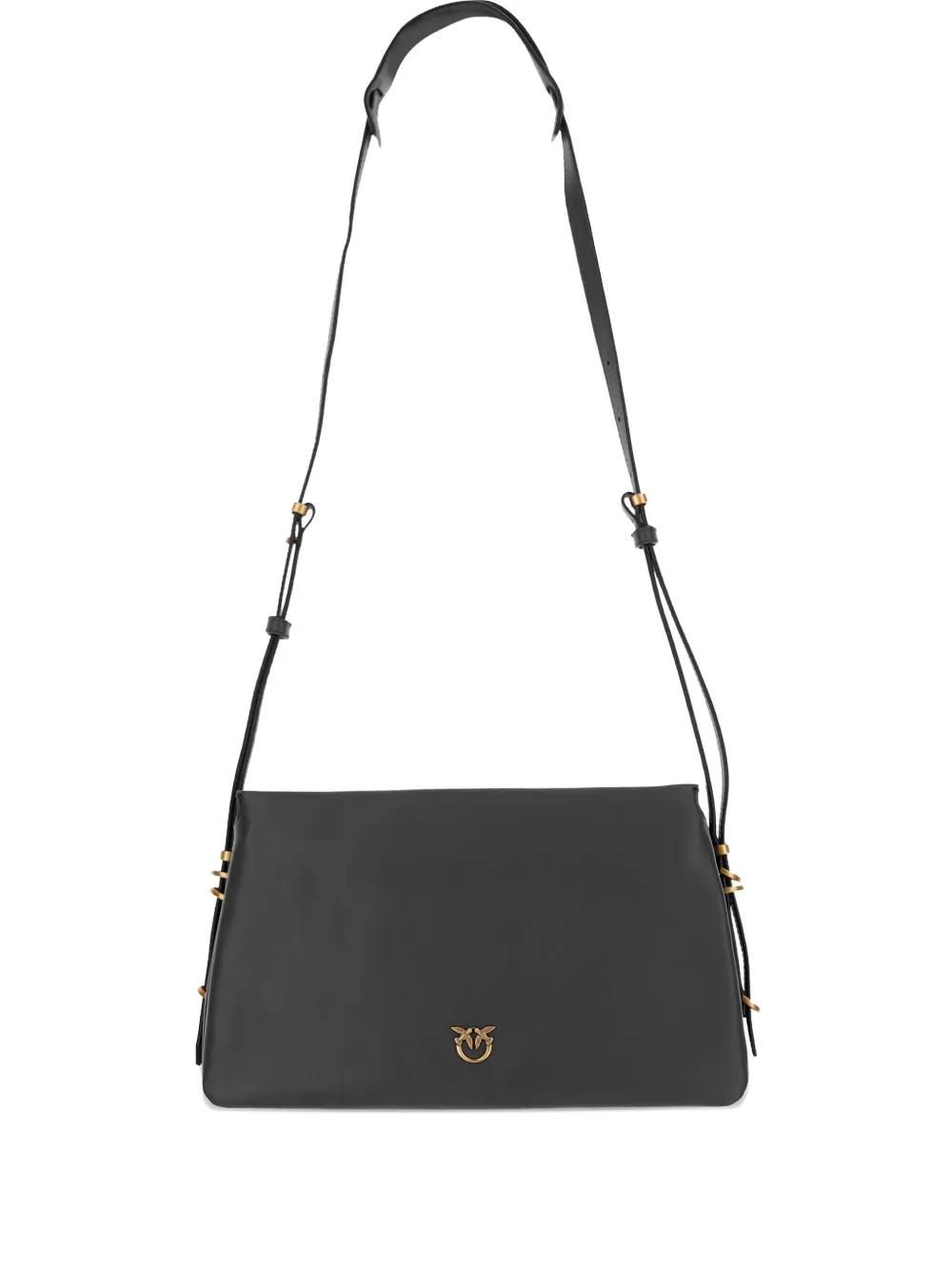 Pinko One, Two, Three Love Birds-motif Shoulder Bag In Black