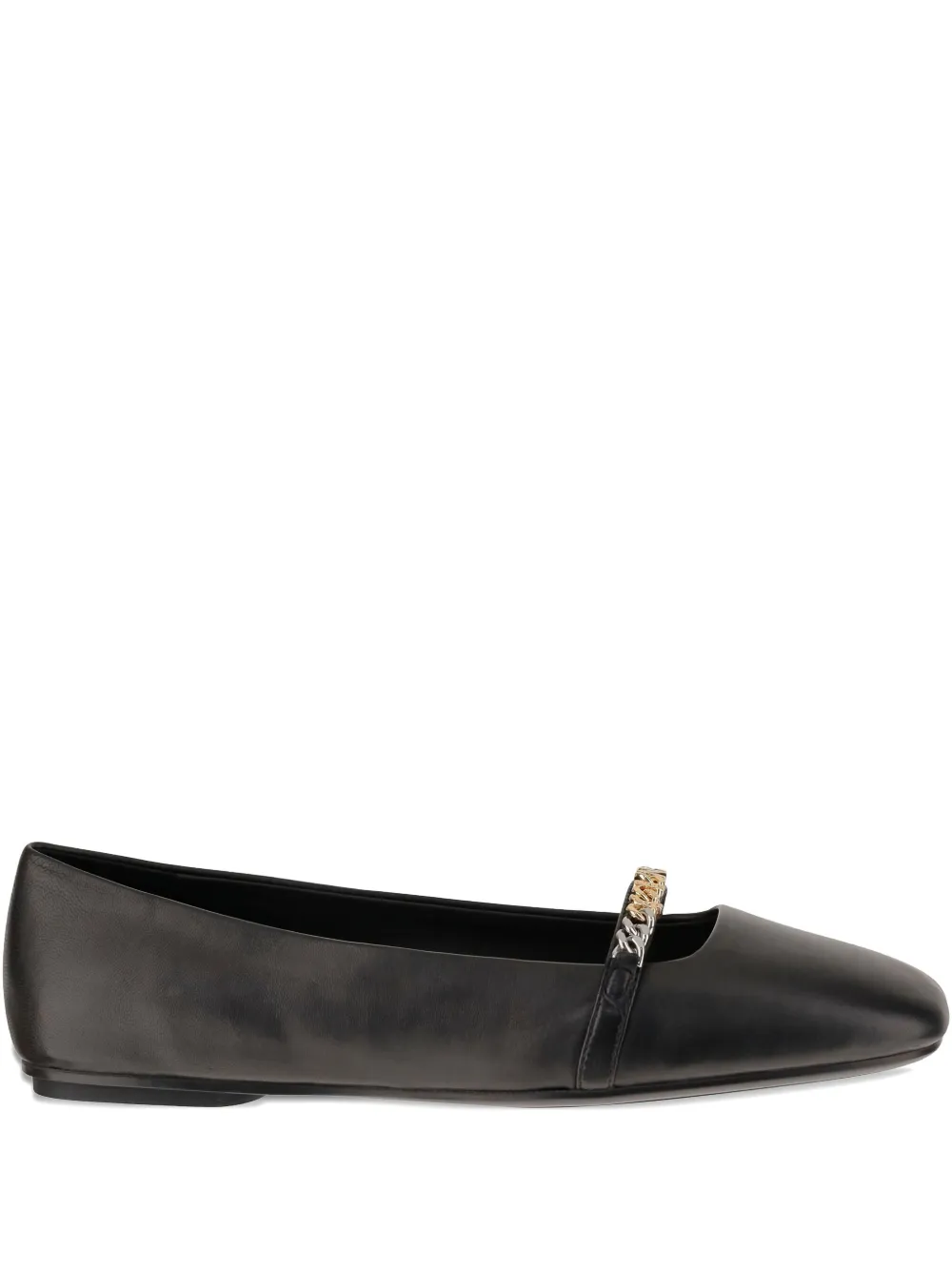 PINKO chain-embellished ballet flats Black