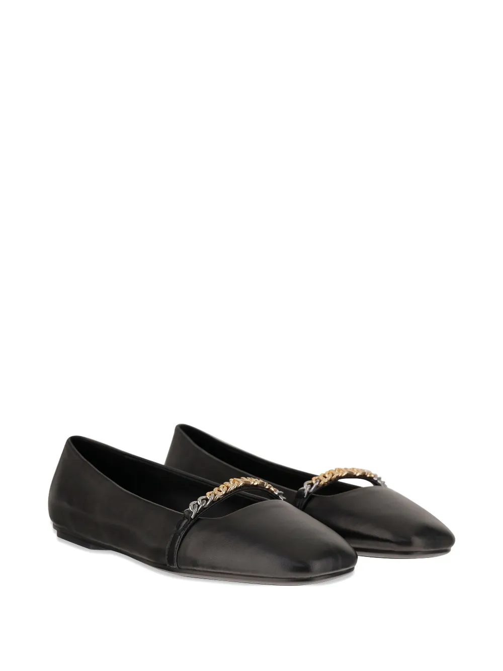 PINKO chain-embellished ballet flats - Zwart