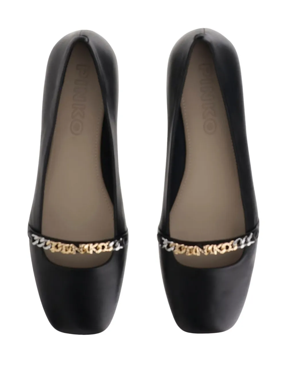 Pinko Chain-embellished Ballet Flats In Black