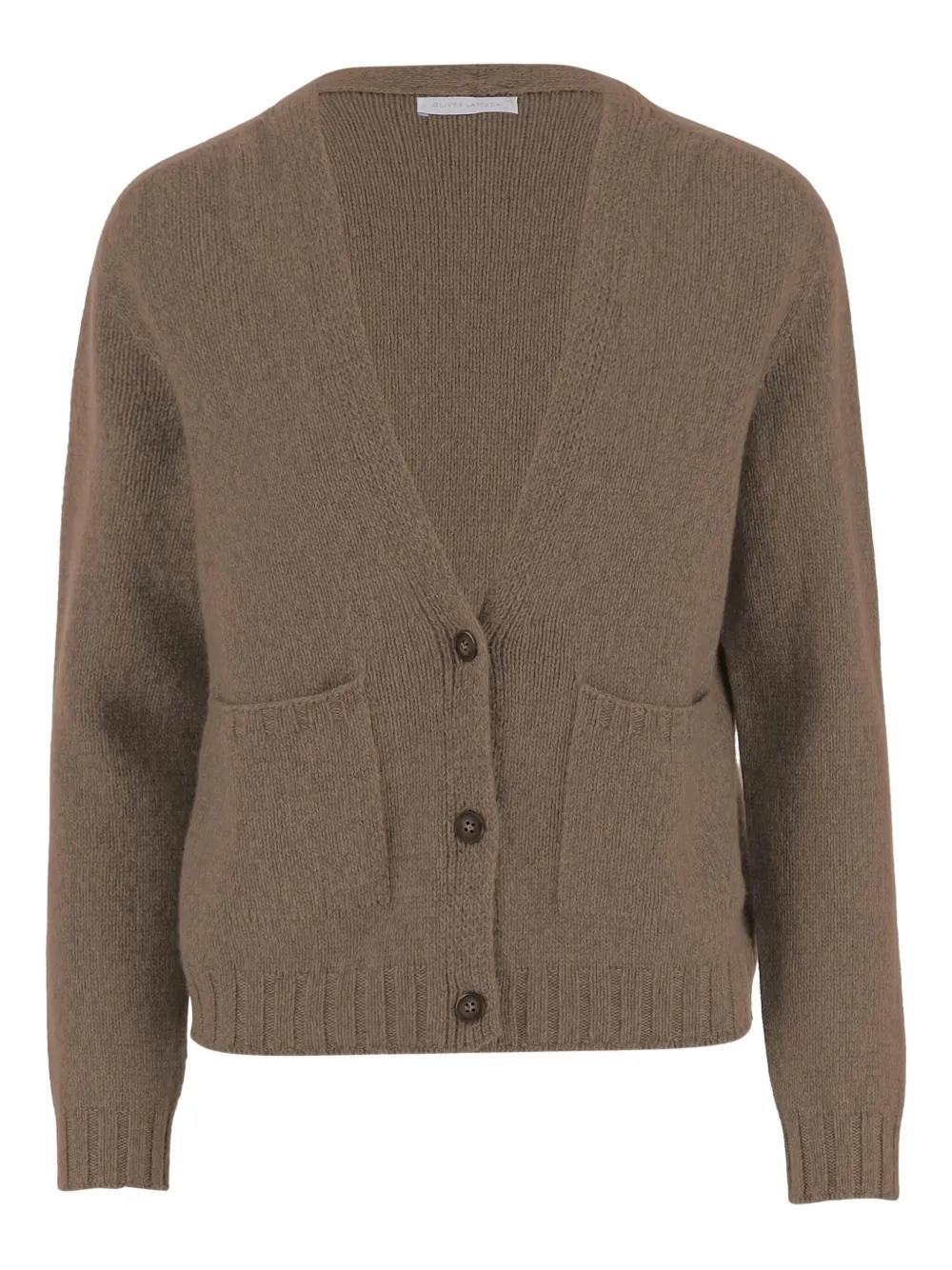 OLIVER LATTUGHI V-neck cashmere cardigan - ブラウン OLIVER LATTUGHI V-neck cashmere cardigan - ブラウン