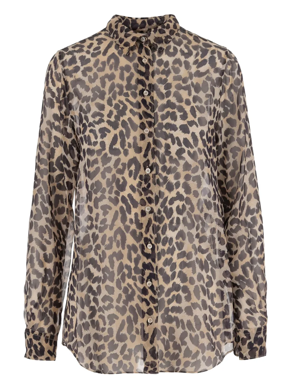 Aspesi Leopard-print Button-front Shirt In Brown