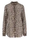 ASPESI leopard-print button-front shirt - Brown