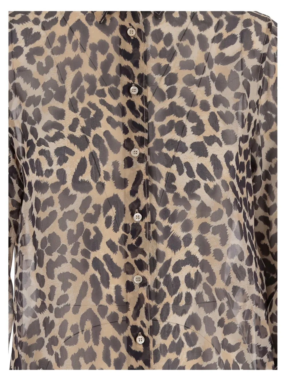 Aspesi Leopard-print Button-front Shirt In Brown