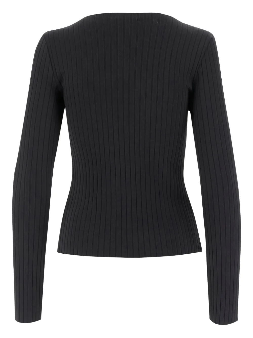 Vince Geribbelde sweater met ronde hals Zwart