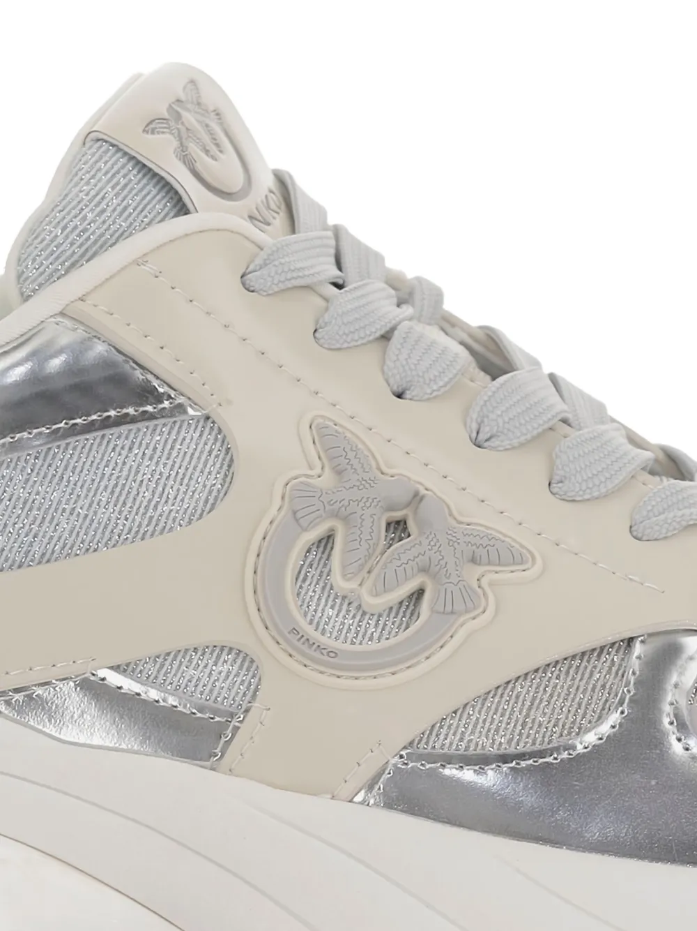 PINKO Ariel mirror-finish sneakers Grey