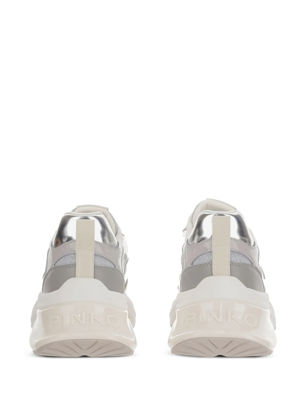 PINKO Ariel mirror-finish sneakers Grey