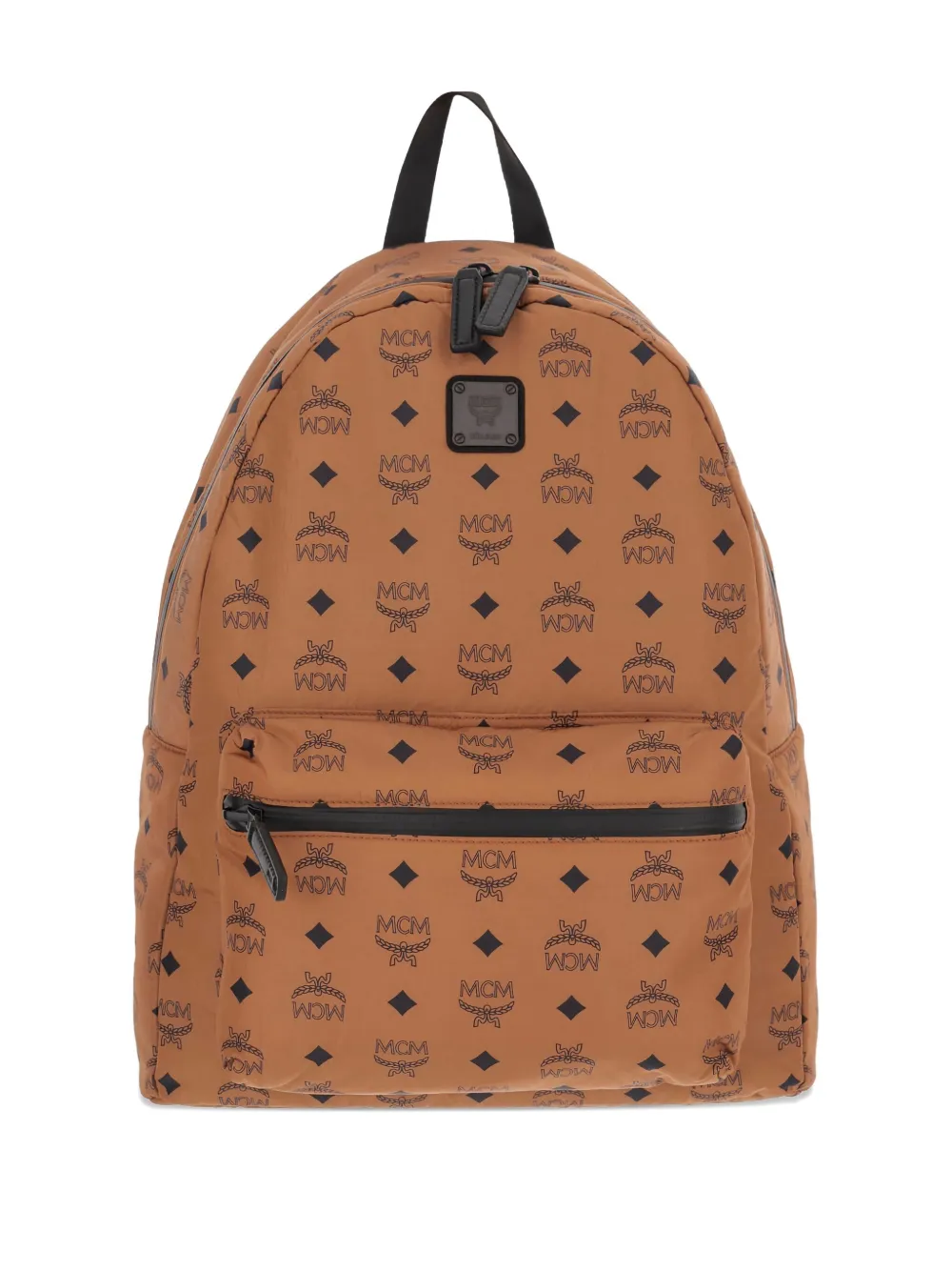 Mcm Monogram-pattern Backpack In Brown