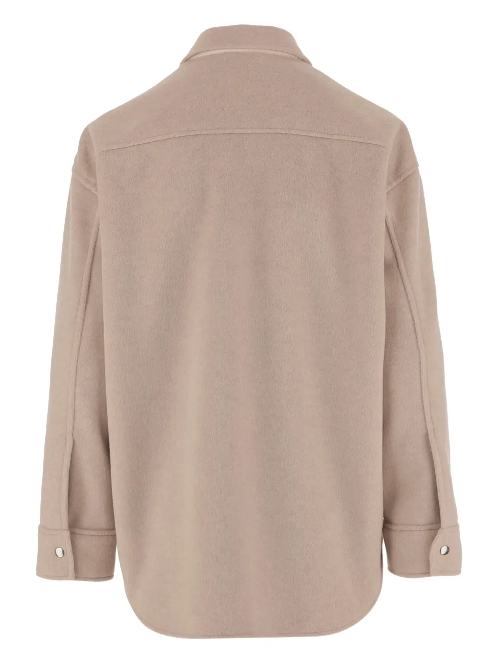 F.It Wollen jas met enkele rij knopen en dubbele zak Beige