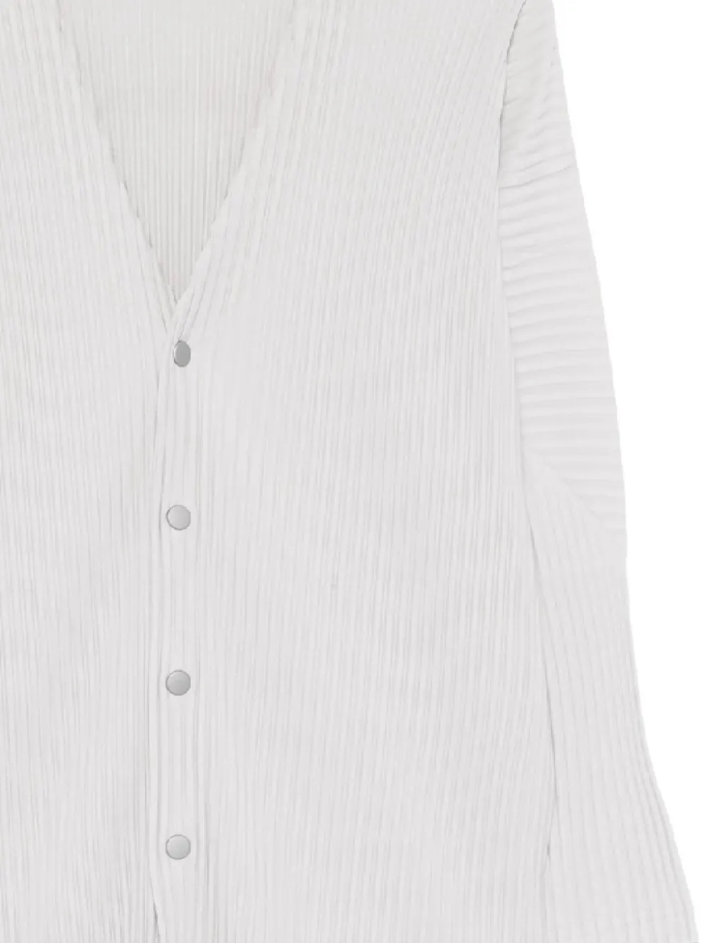 Issey Miyake Ribbed Texture V-neck Cardigan Pockets In Gray