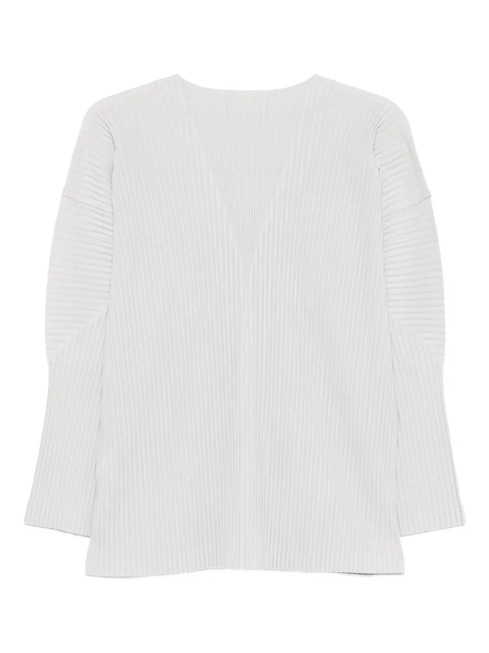 Issey Miyake Ribbed Texture V-neck Cardigan Pockets In Gray