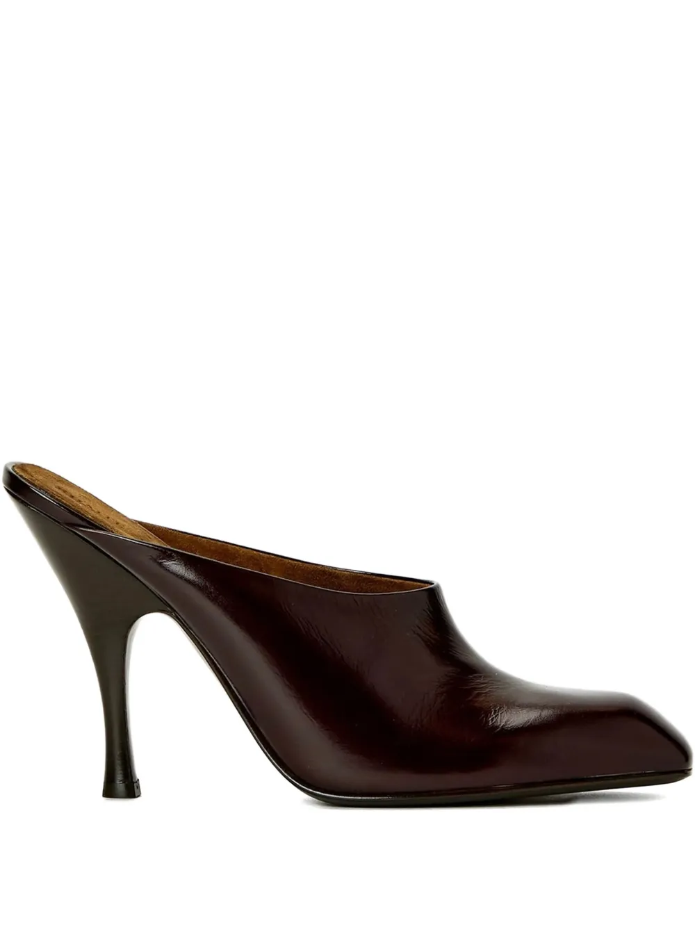 Khaite Leather Heeled Mules In Brown