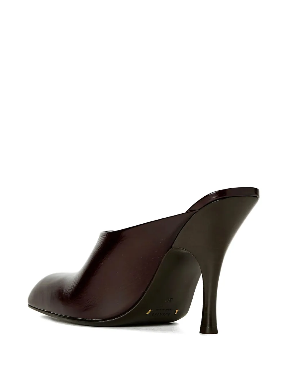KHAITE leather heeled mules Brown