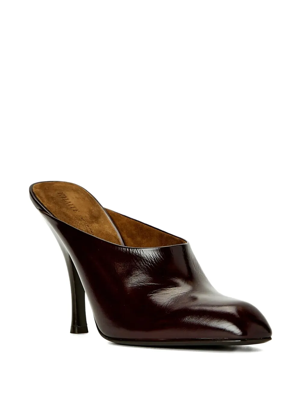 KHAITE leather heeled mules Brown
