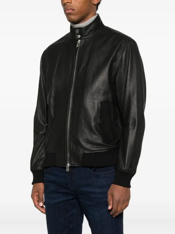 BOSS Leather Bomber Jacket | Black | FARFETCH RO BOSS Leather Bomber Jacket | Black | FARFETCH RO