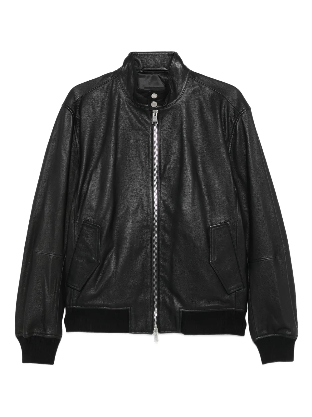 BOSS leather bomber jacket | Black | Image 1