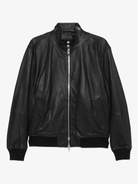 BOSS leather bomber jacket