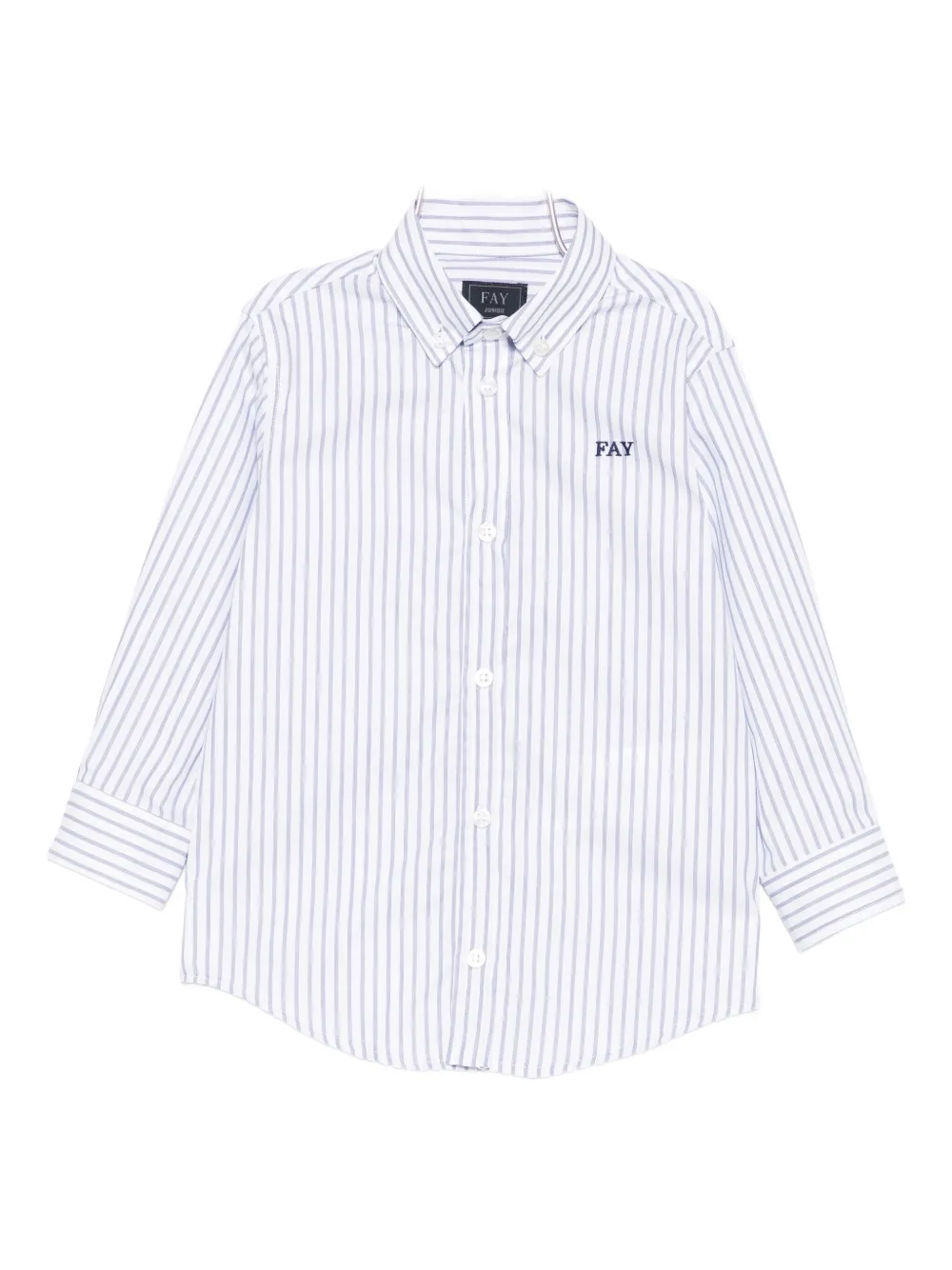 Fay Striped Embroidered-logo Shirt In Multi