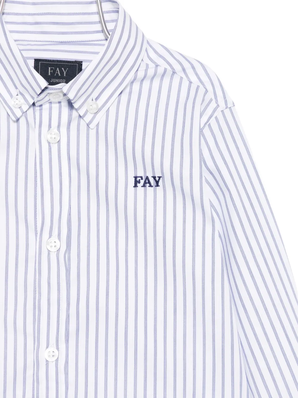 Fay Striped Embroidered-logo Shirt In Multi