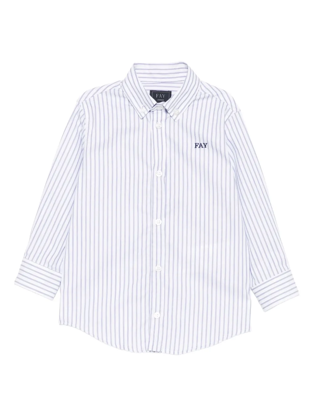 Fay Kids striped embroidered-logo shirt | White | Image 1