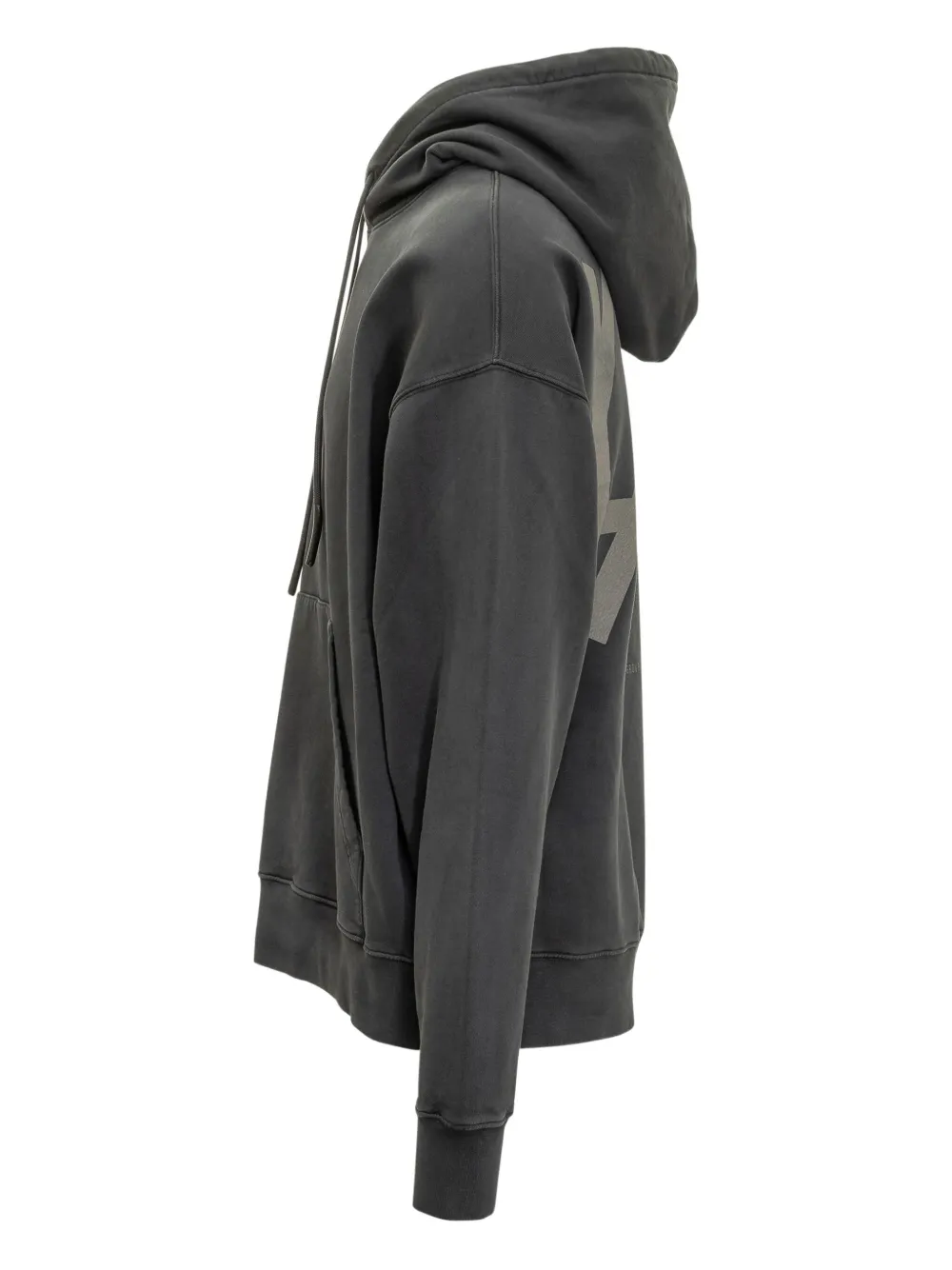 44 Label Group Relaxed Fit Black Cotton Hoodie With Bold Graphic Print In Black