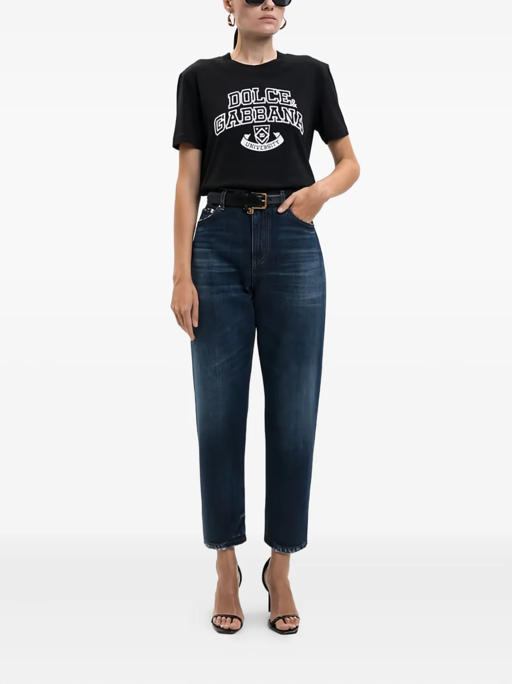 Dolce & Gabbana University T-shirt met grafische print Zwart