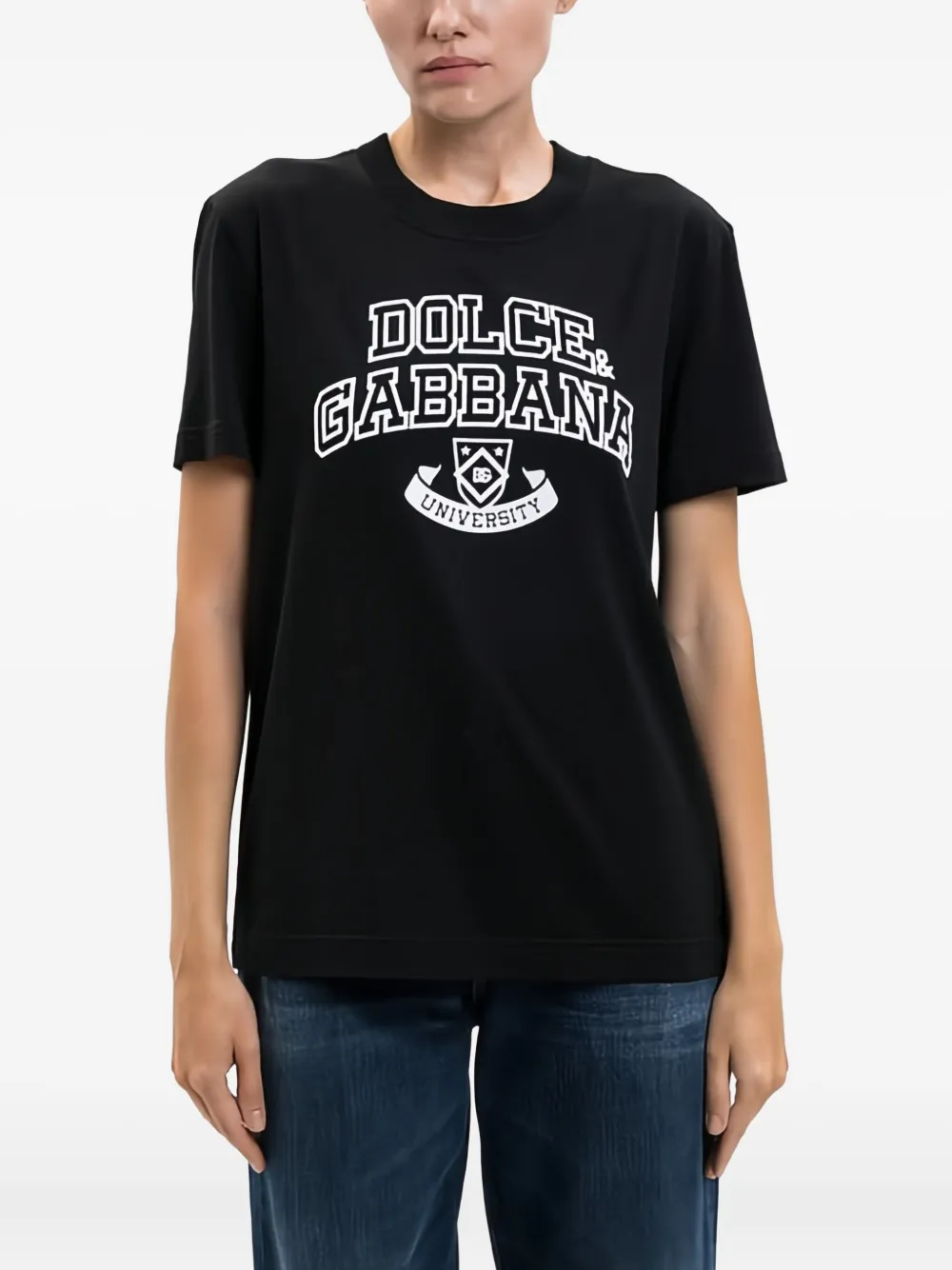 Dolce & Gabbana University T-shirt met grafische print Zwart