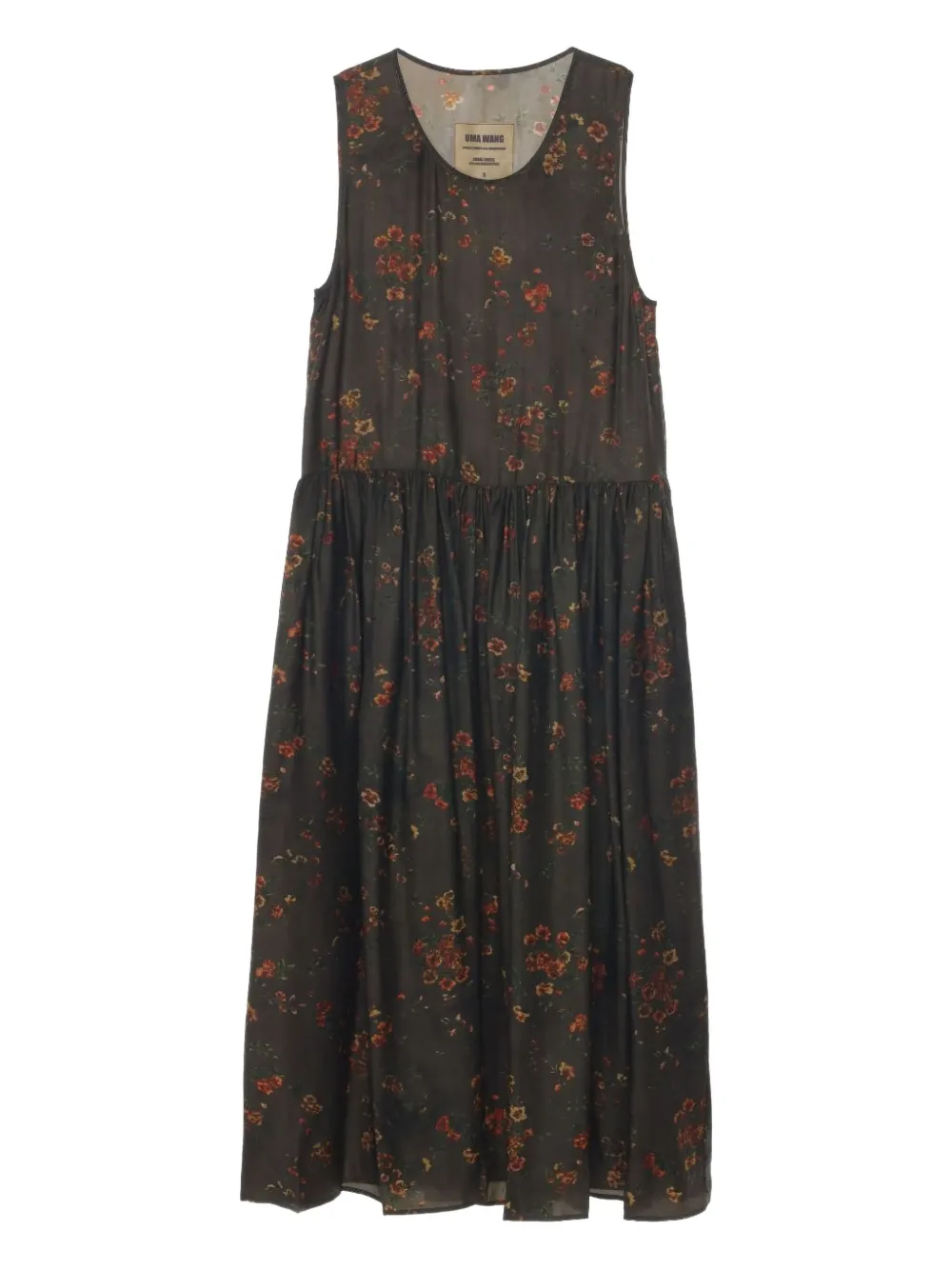 Uma Wang floral-print sleeveless maxi dress | Brown | Image 1