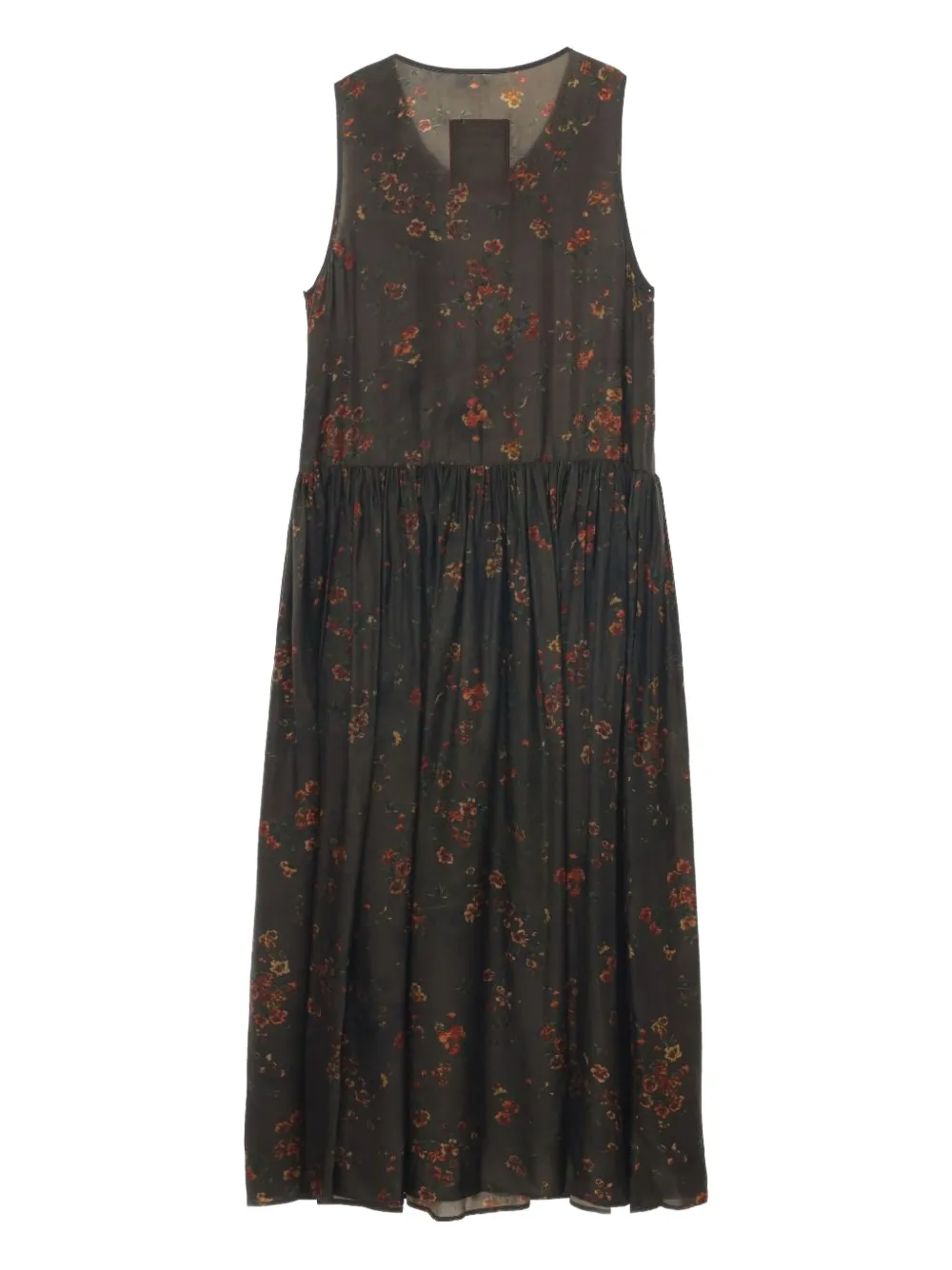 Uma Wang Maxi-jurk met bloemenprint Bruin