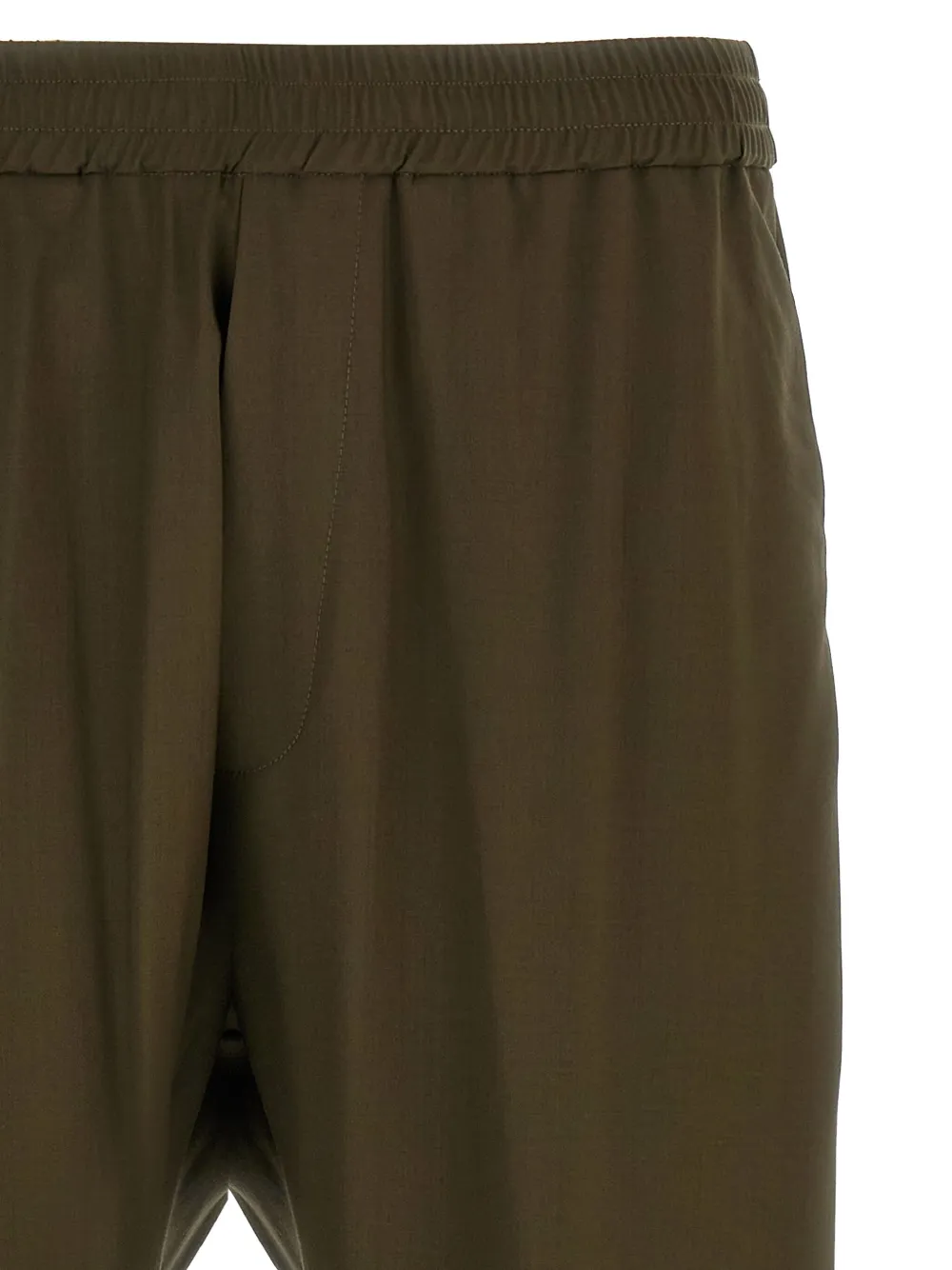 Barena Venezia Straight Leg Elastic Waistband Pants With Back Pockets In Brown