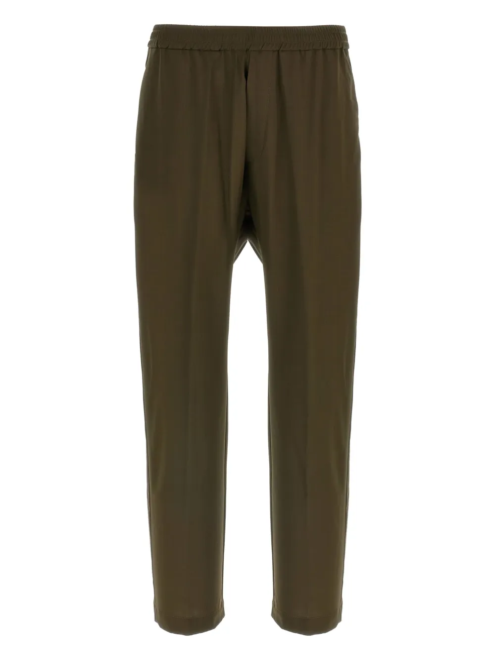 Barena Venezia Straight Leg Elastic Waistband Pants With Back Pockets In Brown