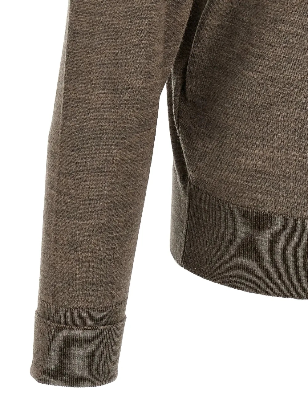 John Smedley polo-neck cuffed-sleeve sweater Bruin