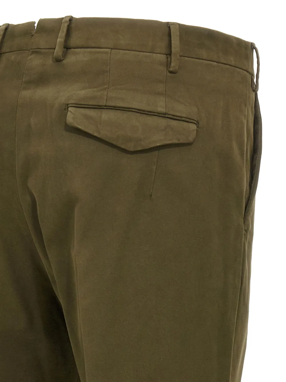PT Torino hook-zip flat-front trousers Groen