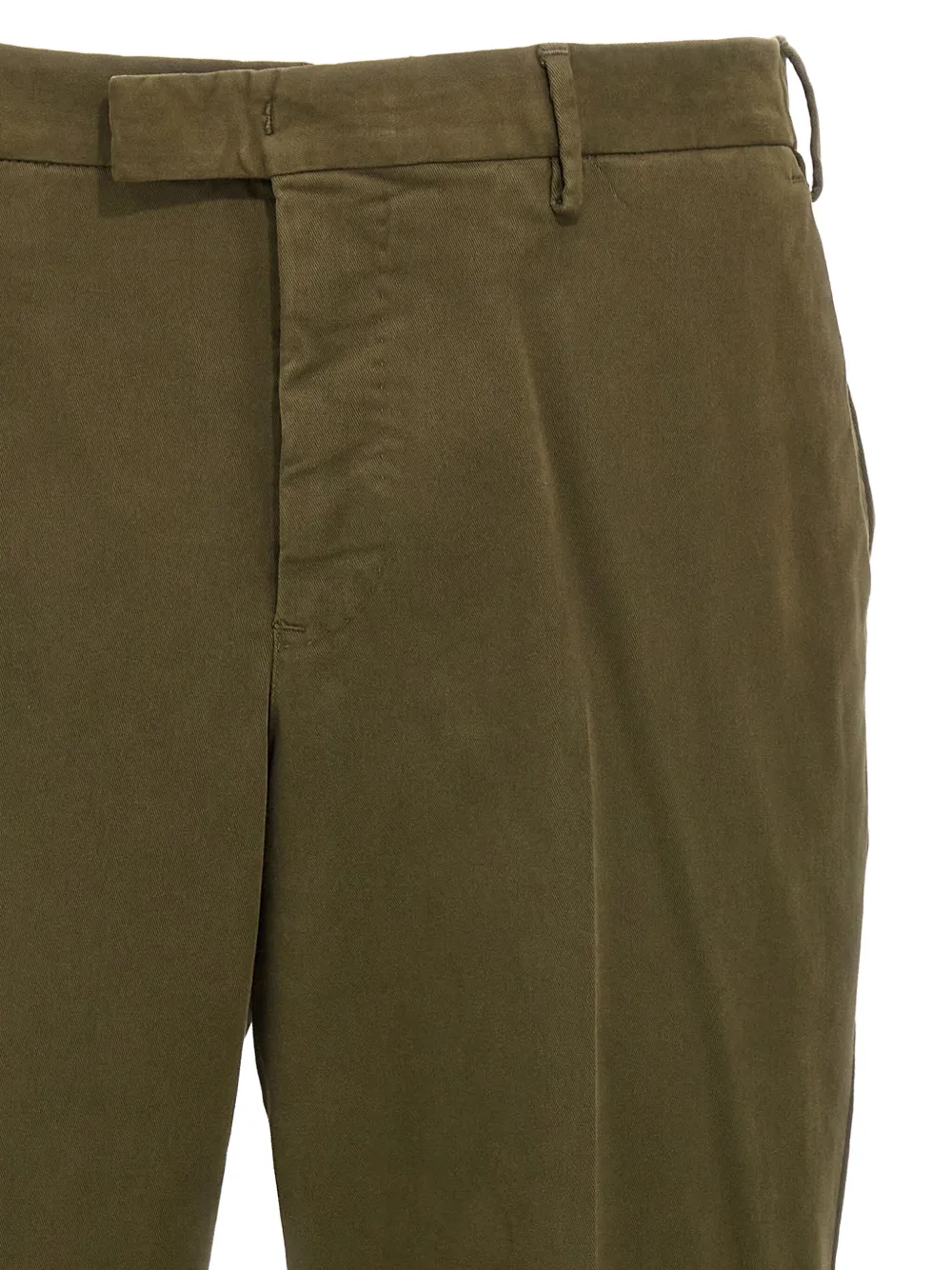 PT Torino hook-zip flat-front trousers Groen