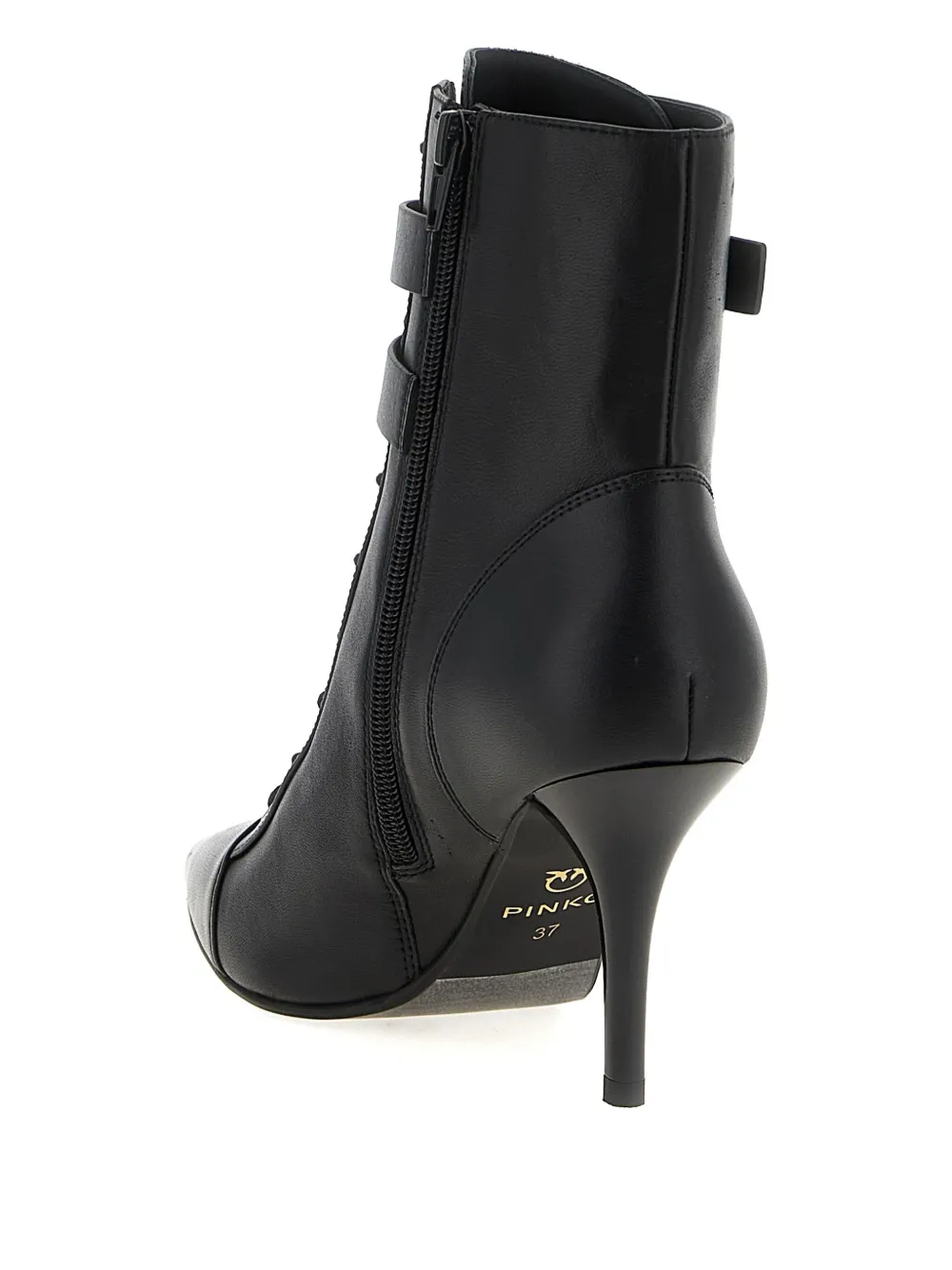 Pinko Pointed Toe Ankle Boots With High Stiletto Heel In Black