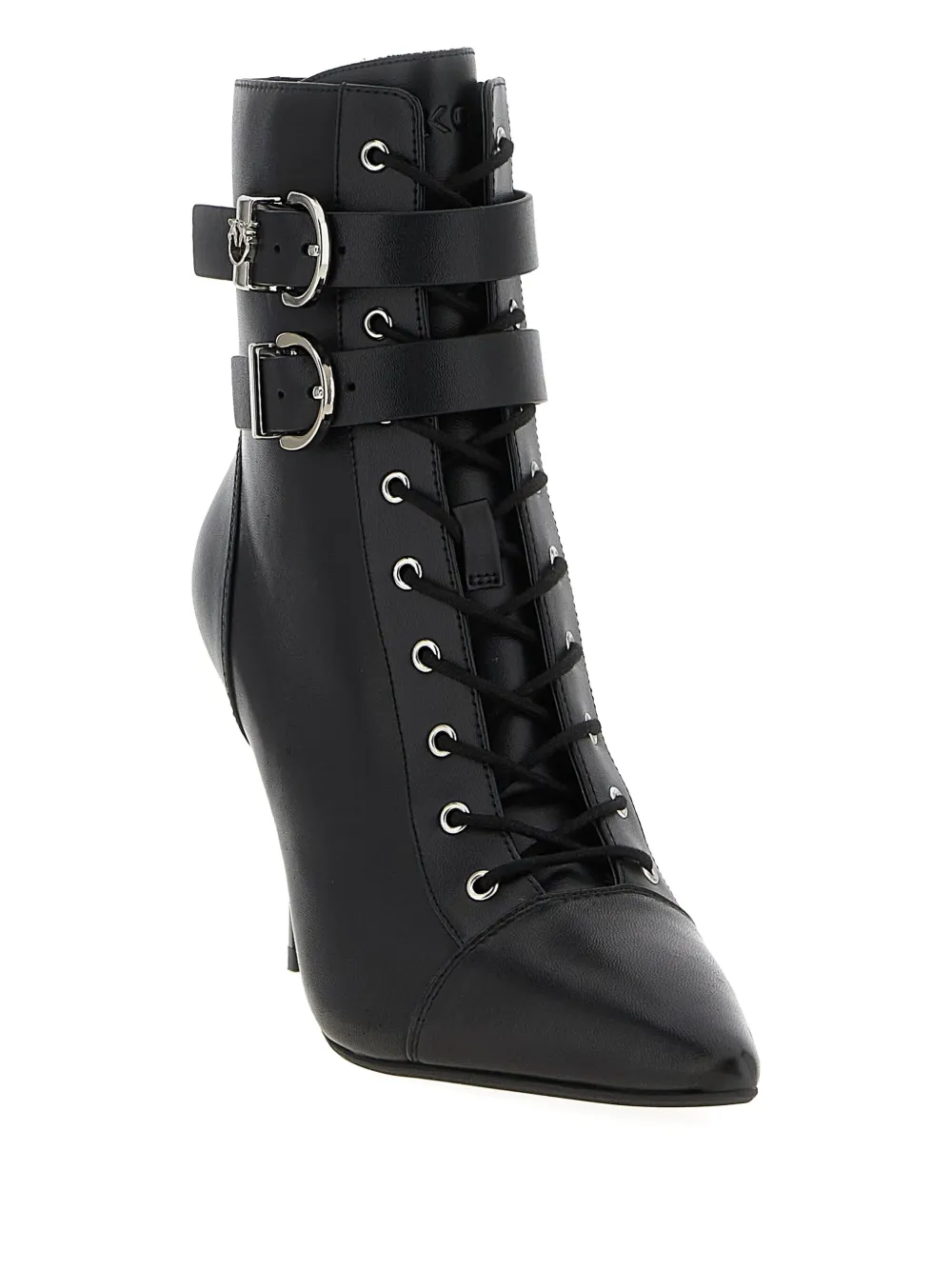 Pinko Pointed Toe Ankle Boots With High Stiletto Heel In Black