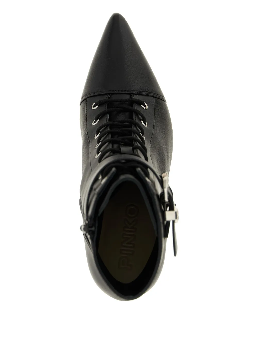 Pinko Pointed Toe Ankle Boots With High Stiletto Heel In Black