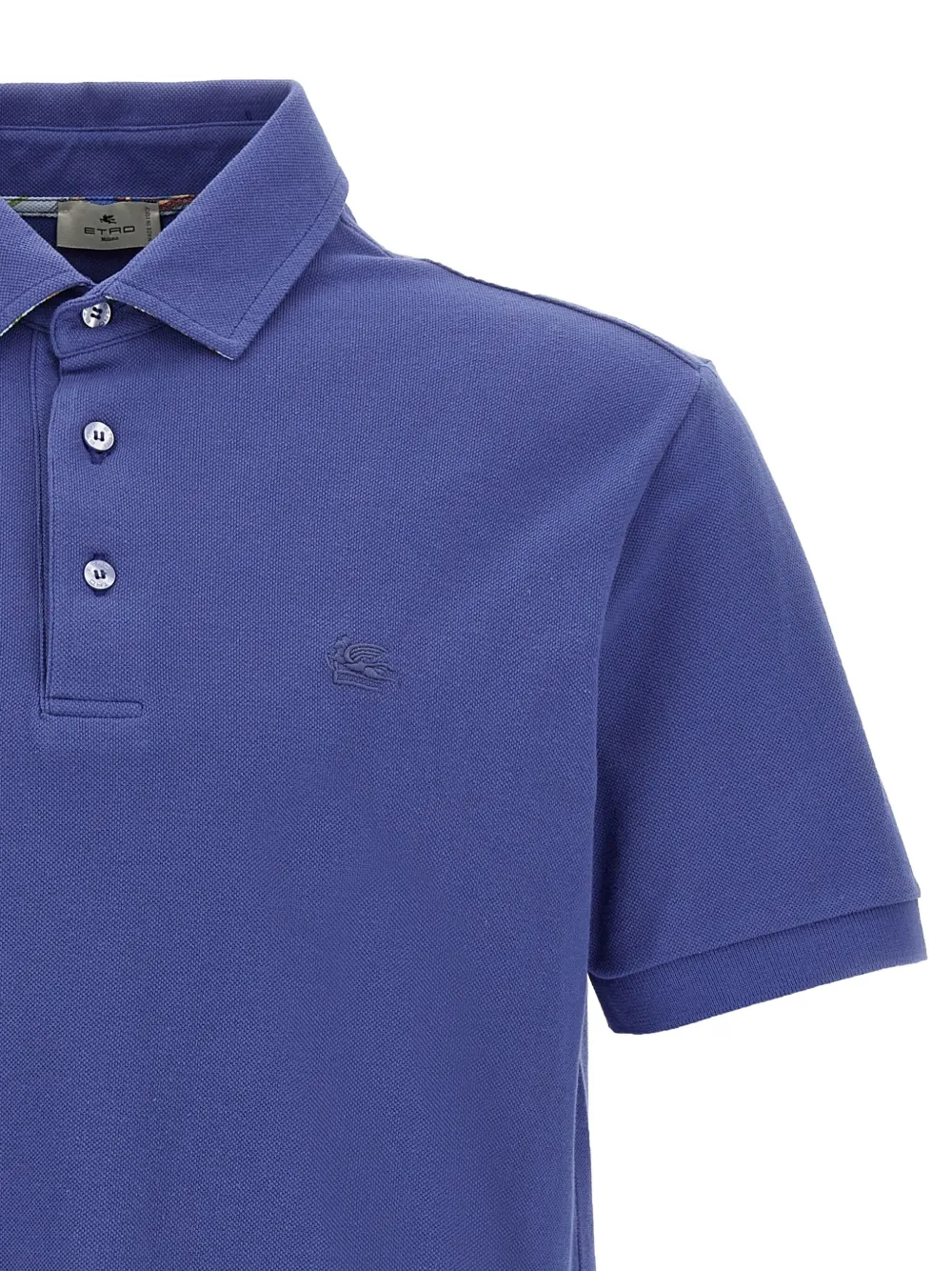 ETRO paisley-print button polo shirt Blauw