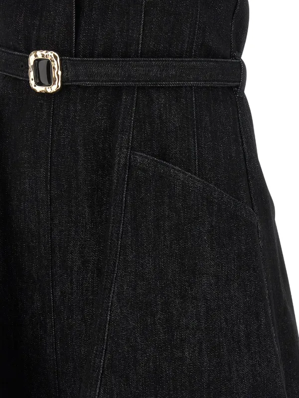 【大人気】SELF PORTRAIT フレア デニムミニドレス self-portrait Denim Sleeveless Flared Mini Dress in Blue