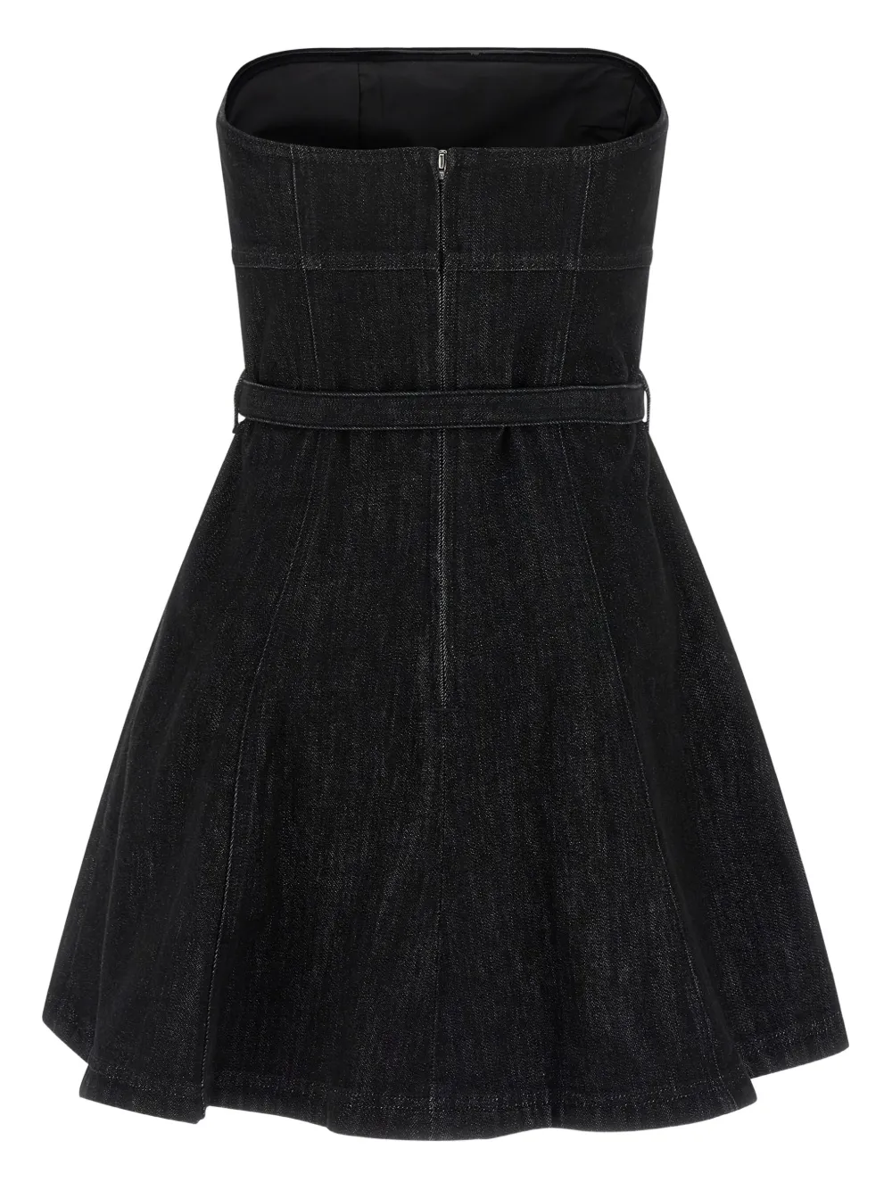 Self-Portrait jewel-button denim mini dress - Zwart