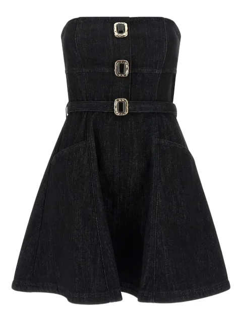 Self-Portrait jewel-button denim mini dress