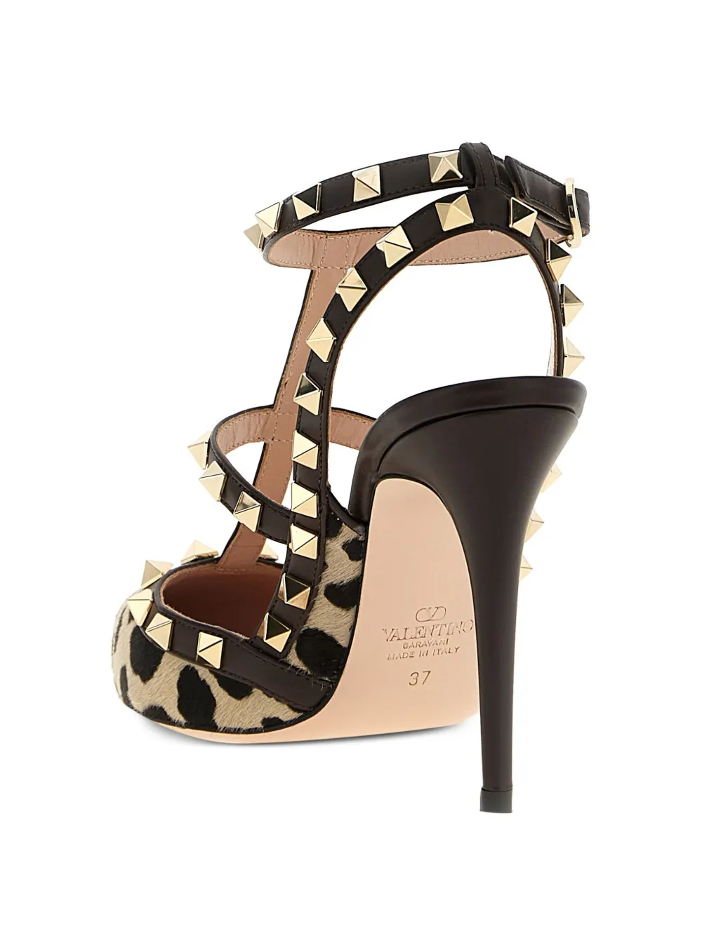 Valentino Garavani 100mm Rockstud T-strap pumps Neutrals