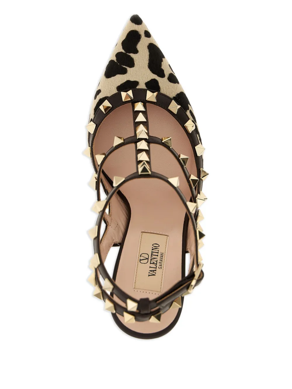Valentino Garavani 100mm Rockstud T-strap pumps Neutrals