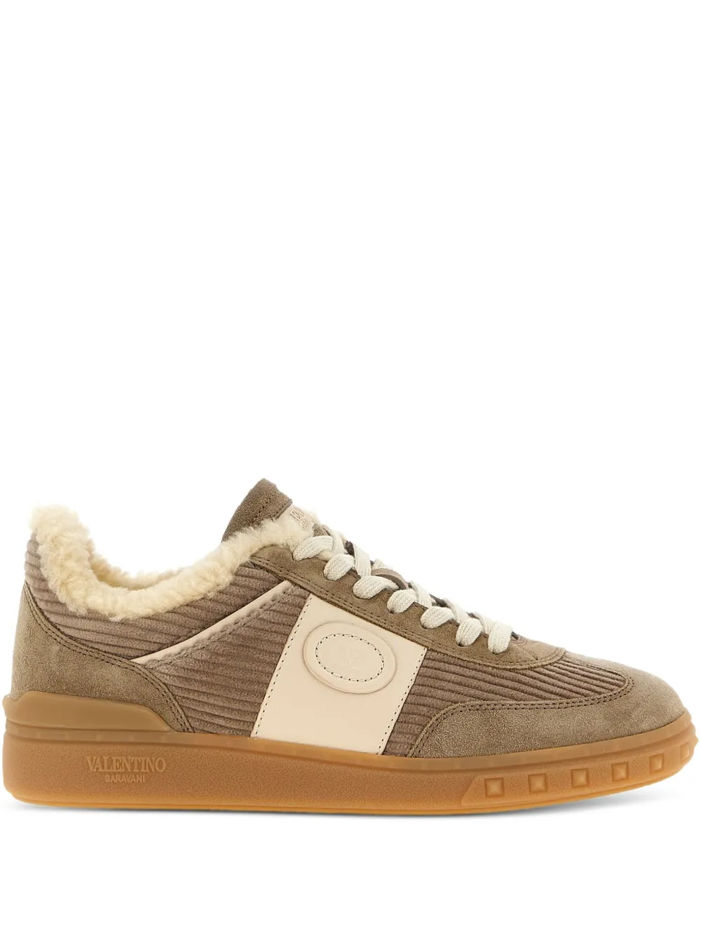 Valentino Garavani Upvillage ribbed-velvet sneakers Brown