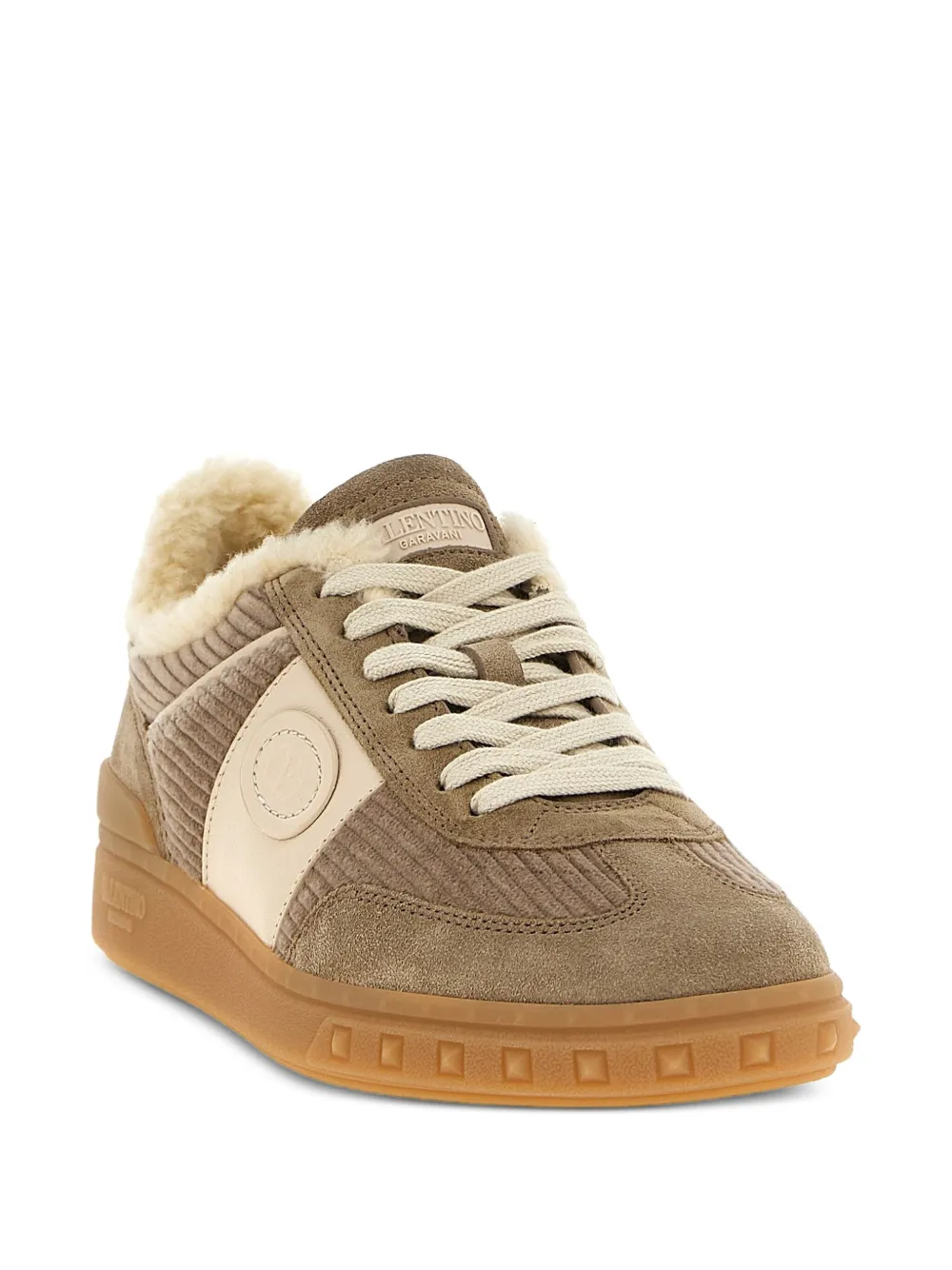 Valentino Garavani Upvillage ribbed-velvet sneakers Brown